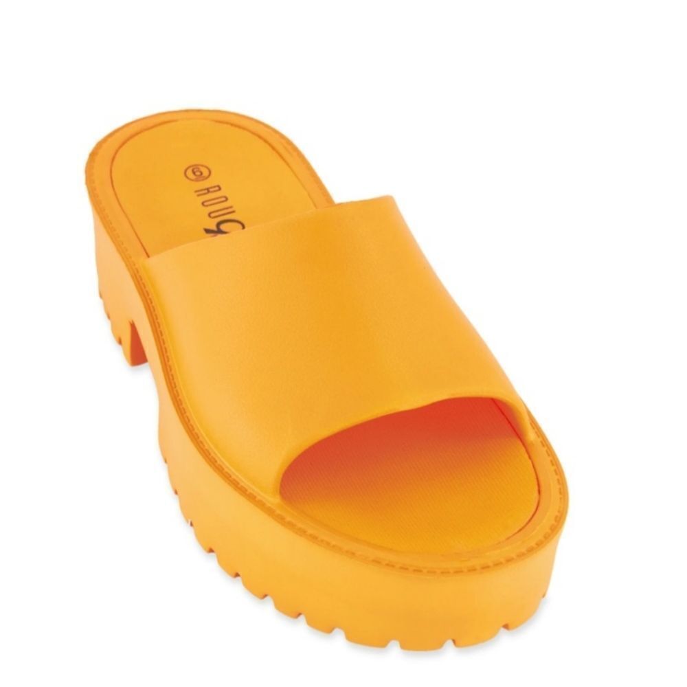 Ladie's orange platform sandals sz 9